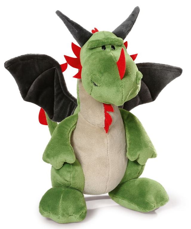 PELUCHE DRAGON VERDE SENTADO 45CM.