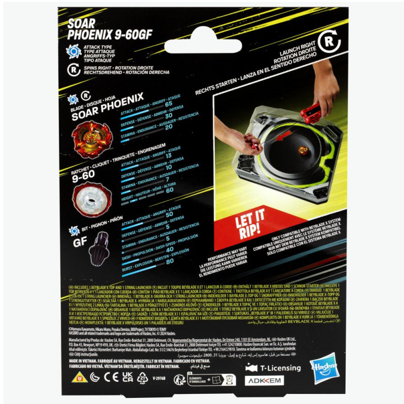 BEYBLADE X SET LANZ.SOAR PHOENIX