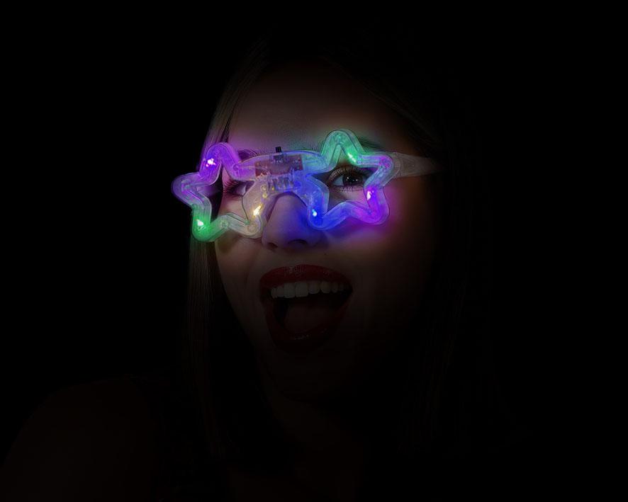 GAFAS ESTRELLAS LUZ TRANSP.