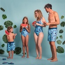 BERMUDA BAÑO STITCH AZUL T.3