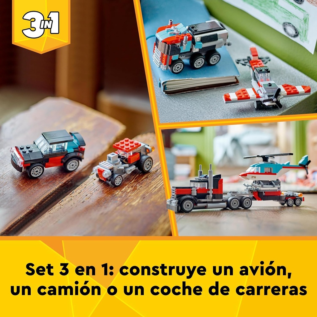 CAMION PLATAFORMA C/HELICOPTERO