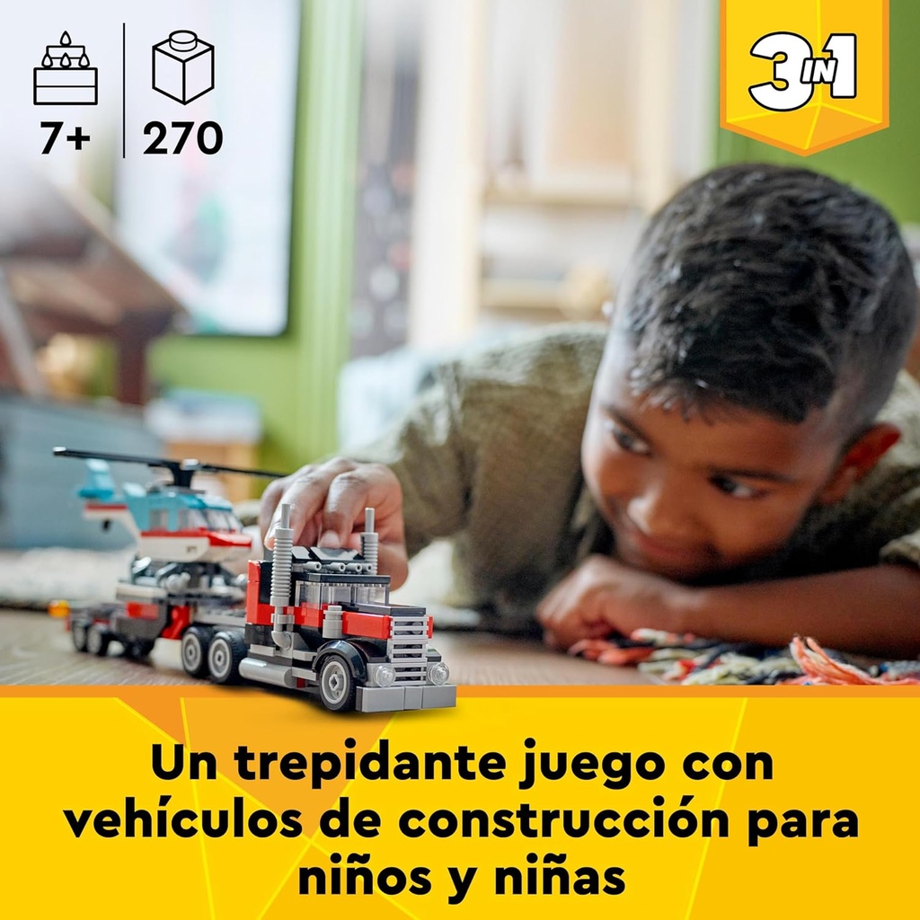 CAMION PLATAFORMA C/HELICOPTERO