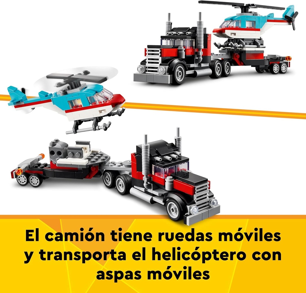 CAMION PLATAFORMA C/HELICOPTERO