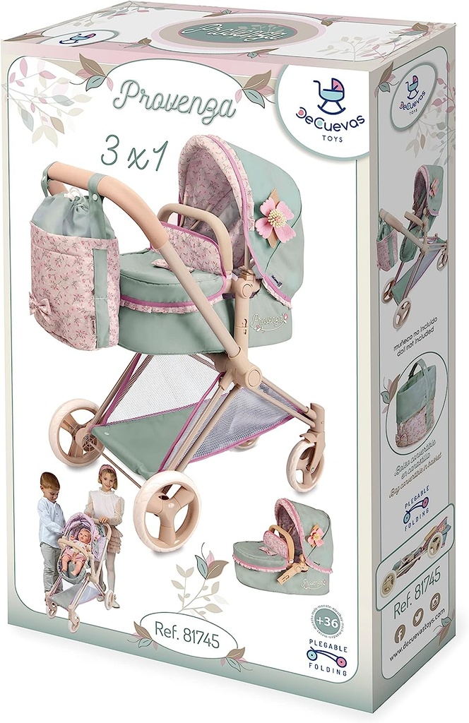 COCHE MUÑECAS PROVENZA 3x1