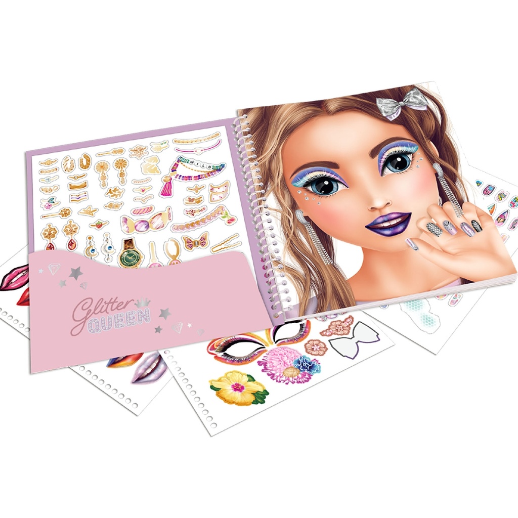 CUADERNO MAQUILLAJE GLITTER QUEEN TOP MODEL