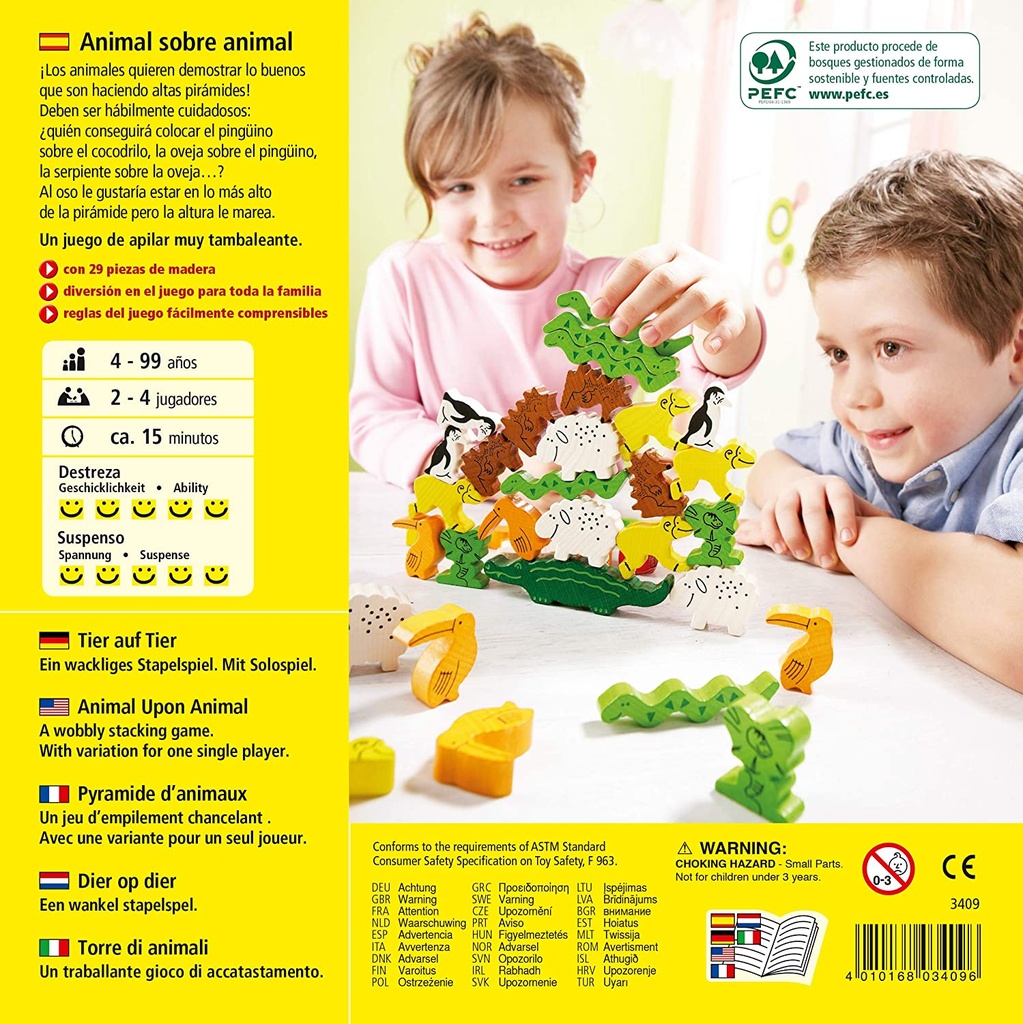 Juego de Apilamiento Haba - Animal Sobre Animal
