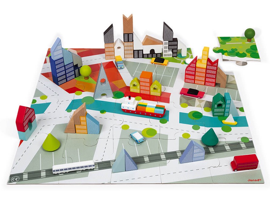 KUBIX-SET 60 CUBOS+PUZLE CIUDAD