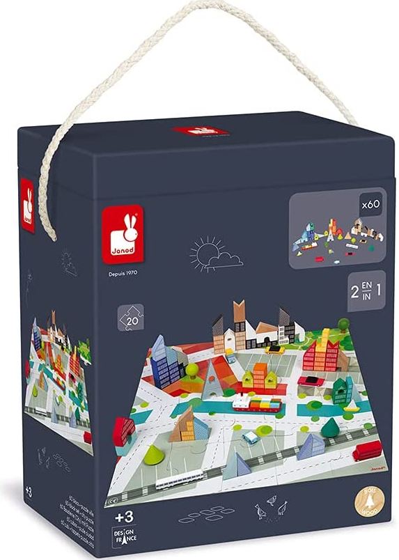 KUBIX-SET 60 CUBOS+PUZLE CIUDAD