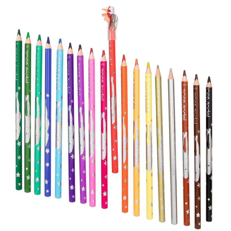 LAPICES COLORES (18)+SACAPUNTAS TOP MODEL