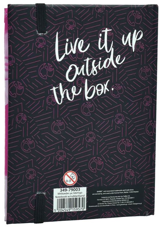 LIBRETA C/GOMA BARBIE