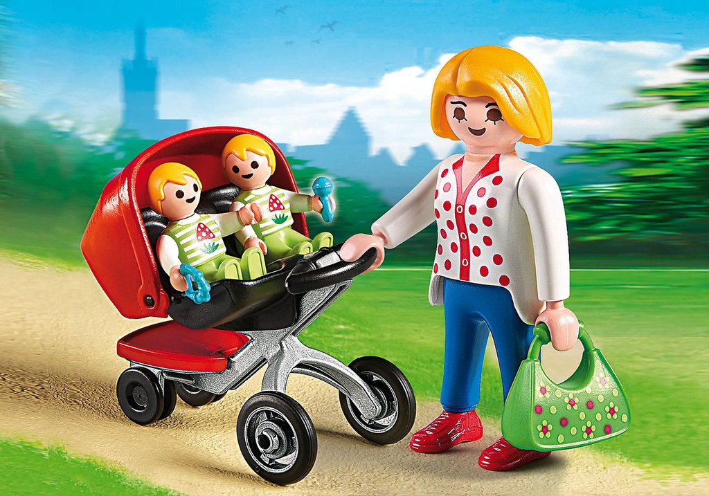 MAMA C/CARRITO GEMELOS
