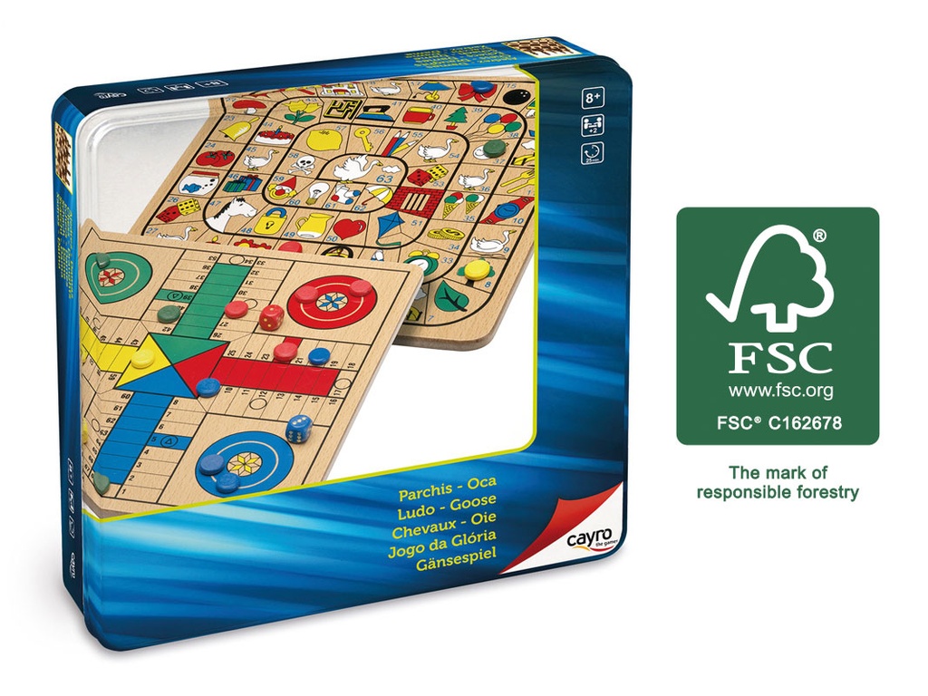 PARCHIS/OCA MADERA CAJA MET.