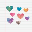 PEGATINAS CORAZONES HOLOGR.