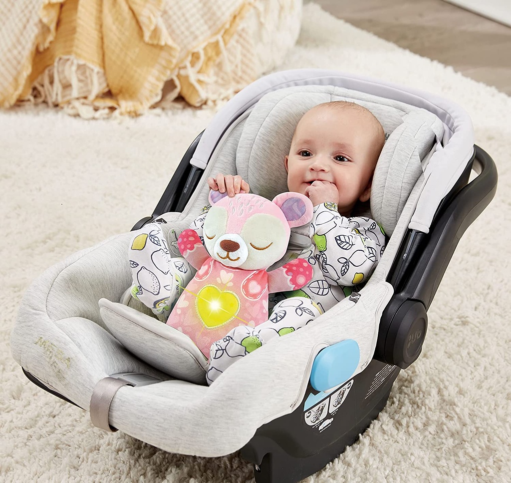 PELUCHE CUNA OSITO MELOD.ROSA