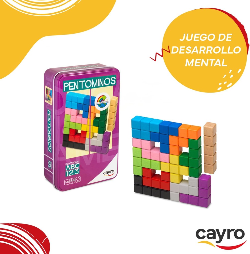 PENTOMINOS MADERA CAJA METAL