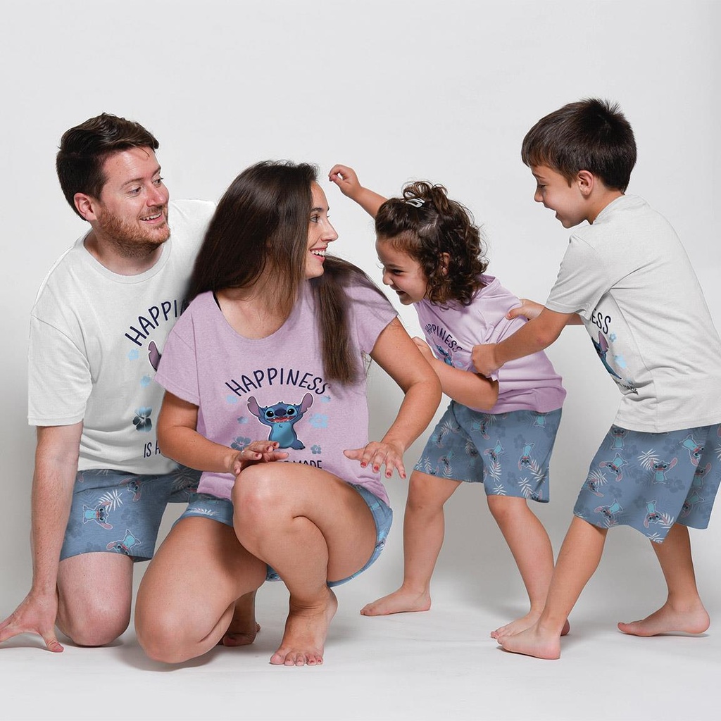 PIJAMA STITCH CORTO T.4 AZUL