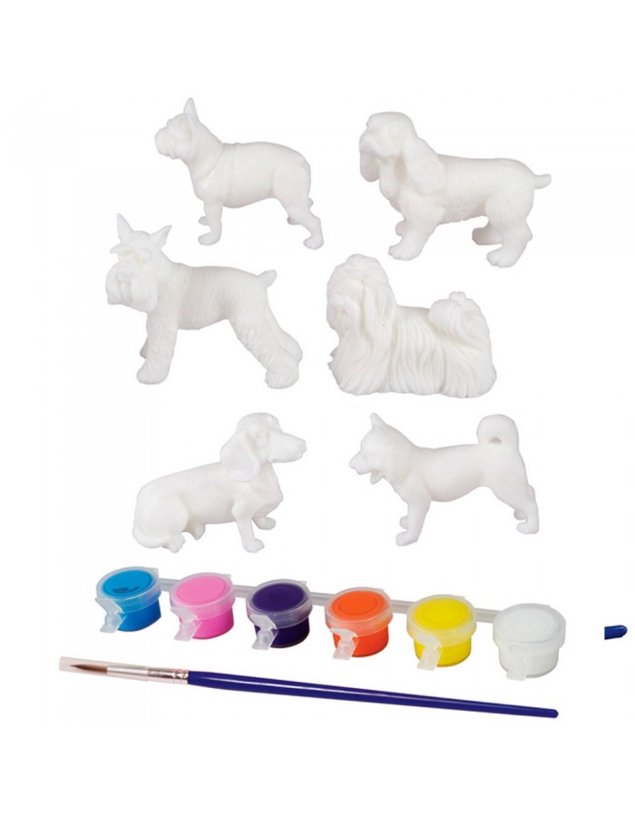 PINTA TUS 6 FIGURAS PERROS