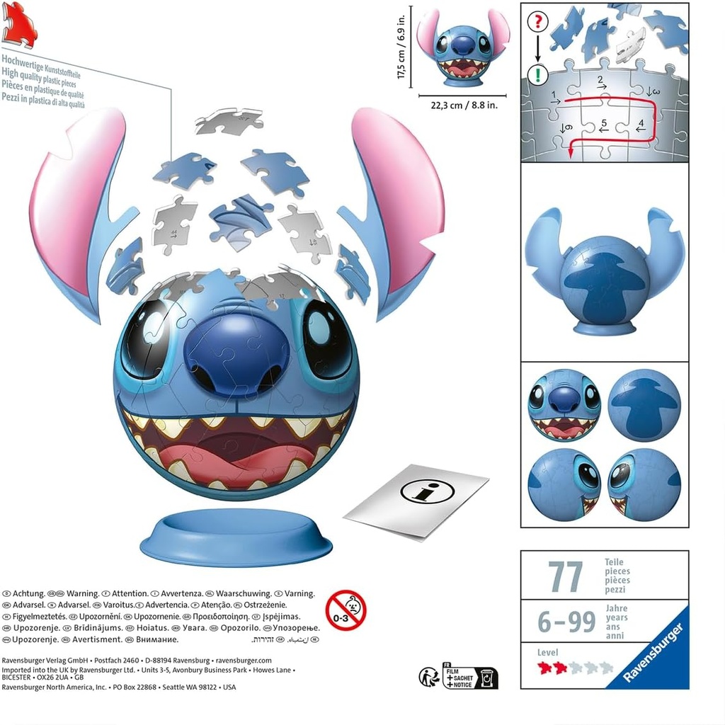 PUZ.3D STITCH C/OREJAS