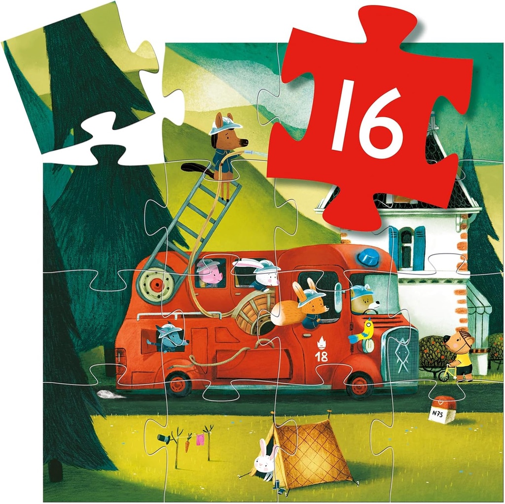 PUZZLE SILUETA CAMION BOMBEROS