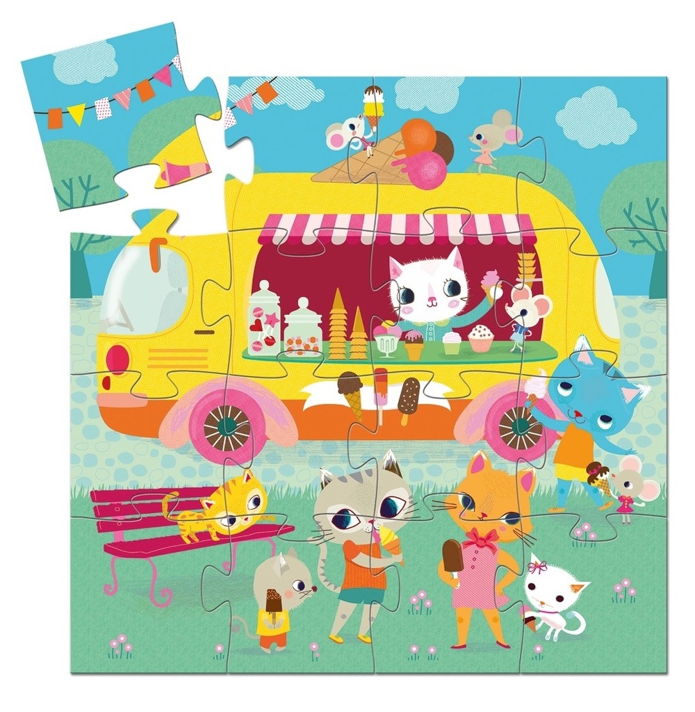 PUZZLE SILUETA CAMION HELADOS