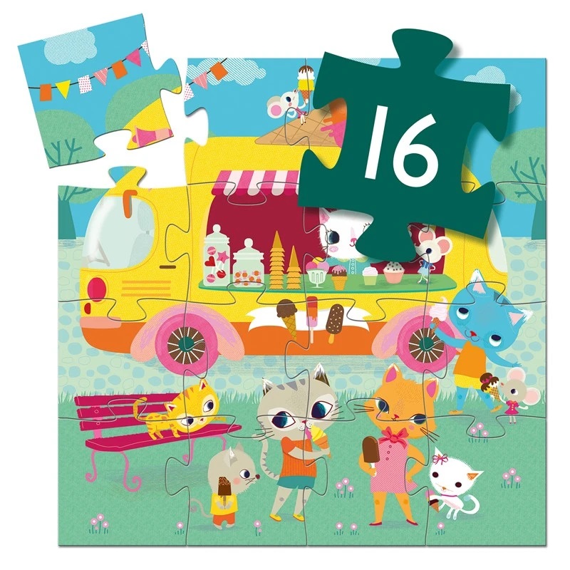 PUZZLE SILUETA CAMION HELADOS
