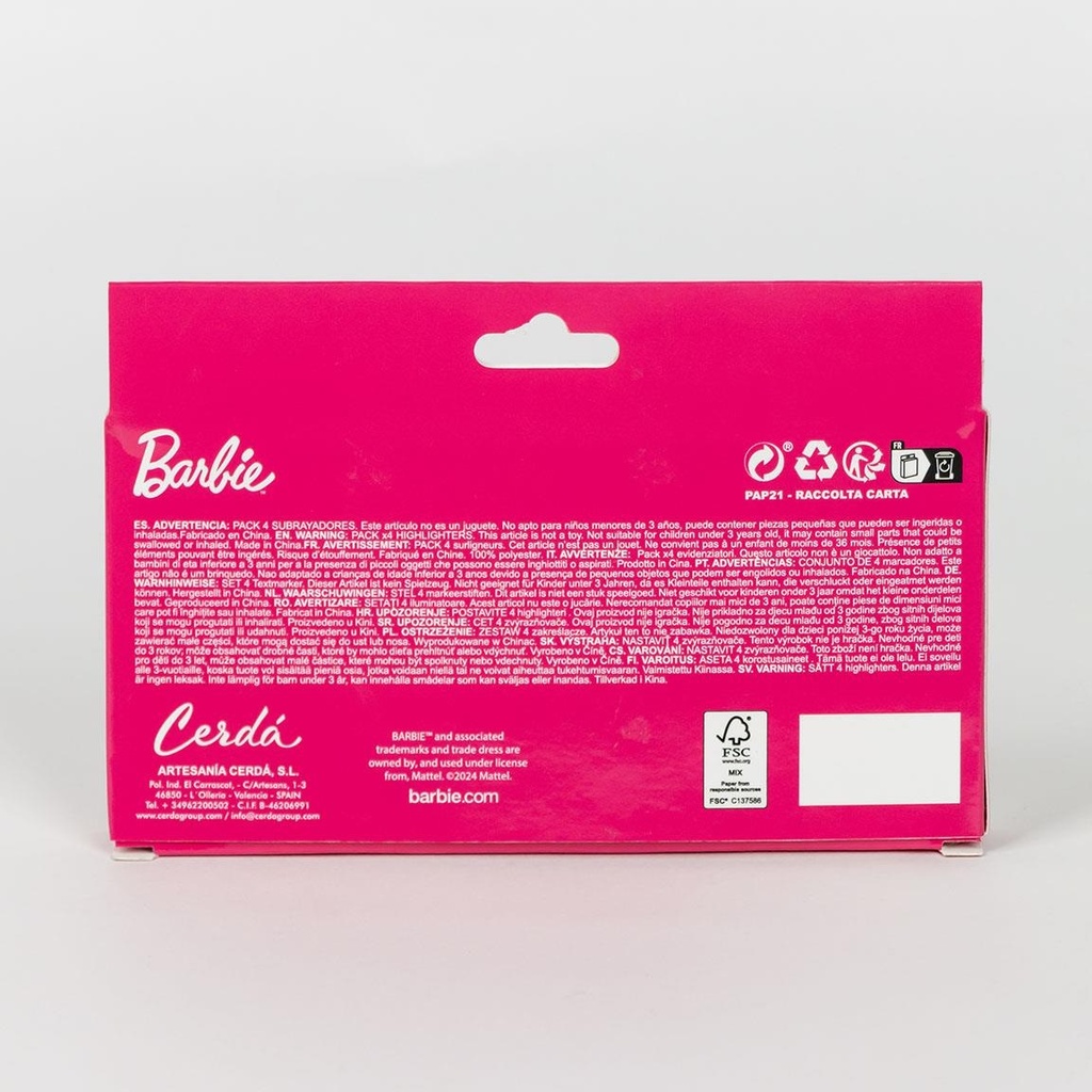 SUBRAYADORES BARBIE (PACK 4)