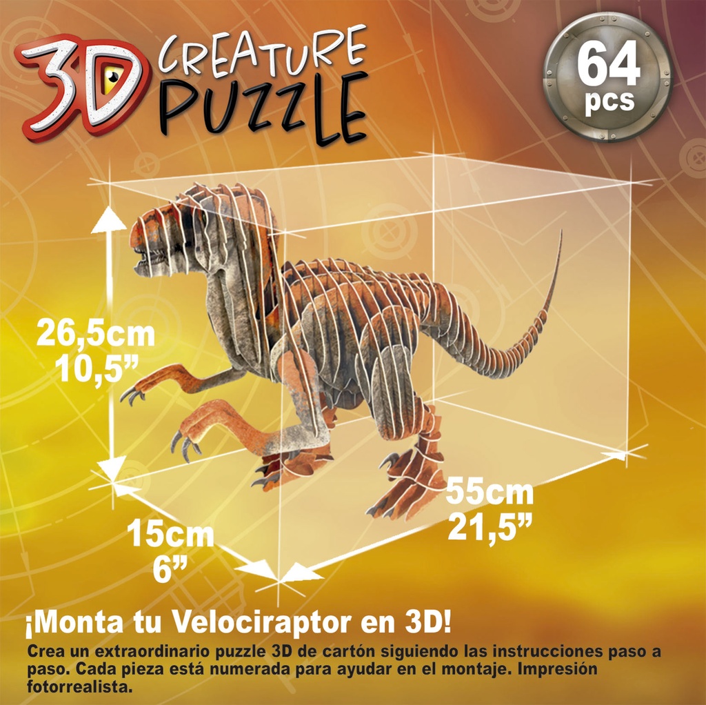 VELOCIRAPTOR 3D CREATURE PUZZ