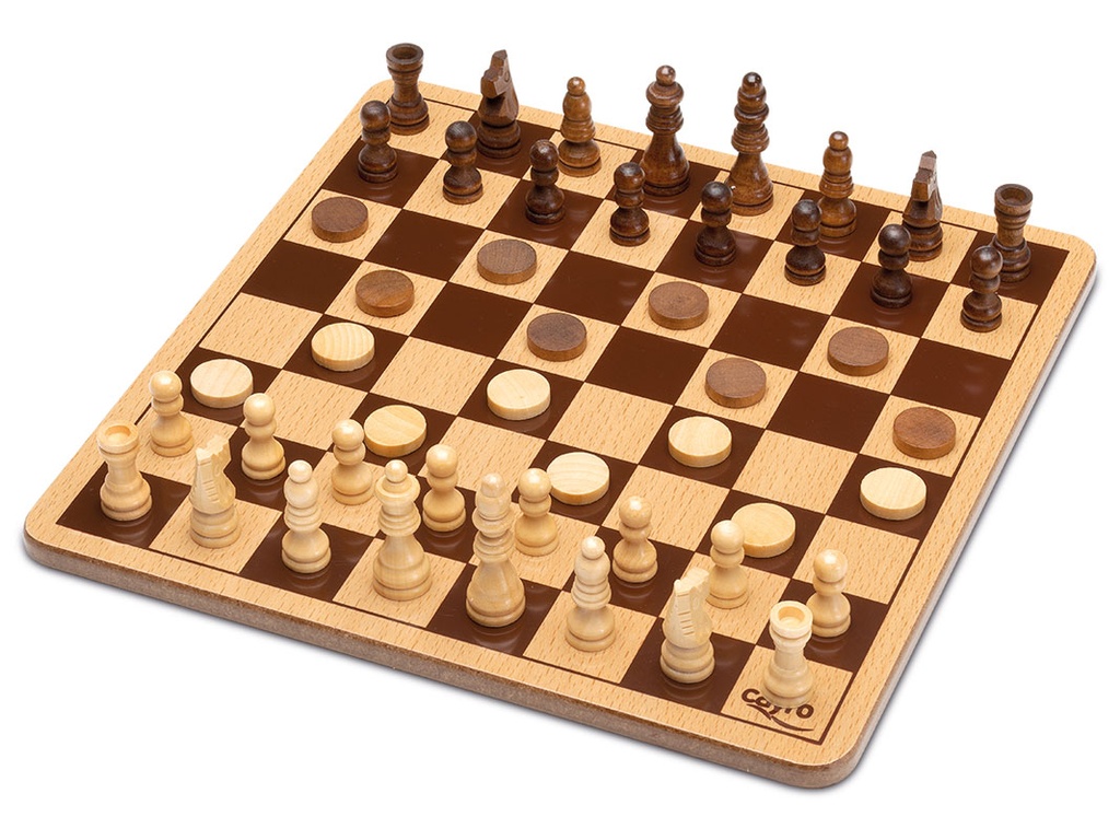AJEDREZ/DAMAS MAD.CAJA MET.
