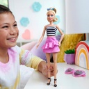 BARBIE TOP RAYAS C/FALDA ROSA