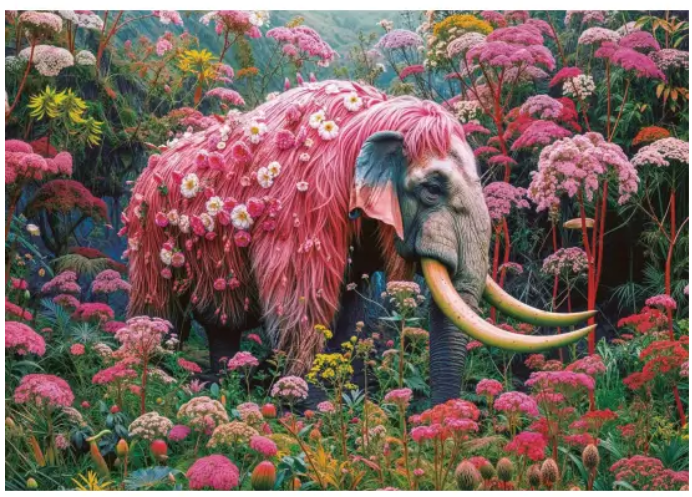 PUZ.1000 ELEFANTE FLORAL