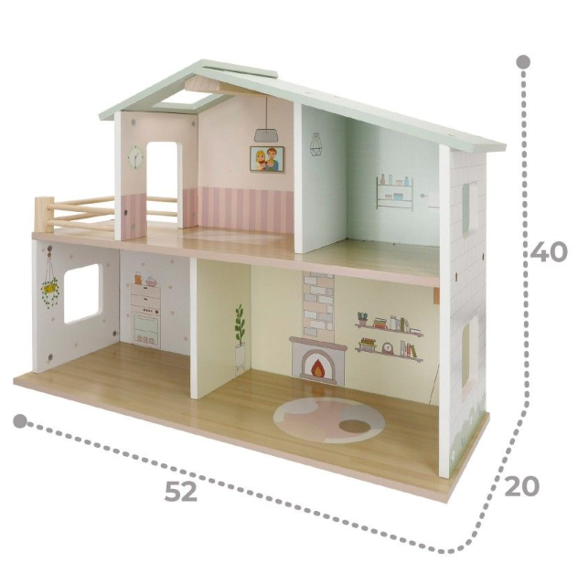 CASA MUÑECAS MADERA C/MUEBLES