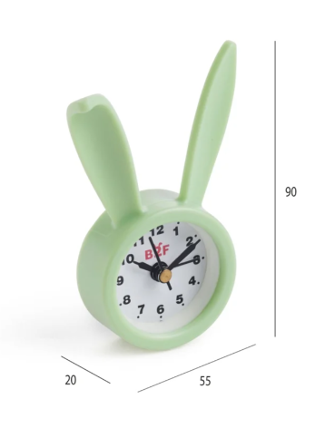 RELOJ DESPERTADOR CONEJO VERDE