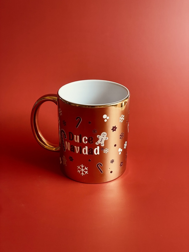 TAZA DORADA NAVIDAD