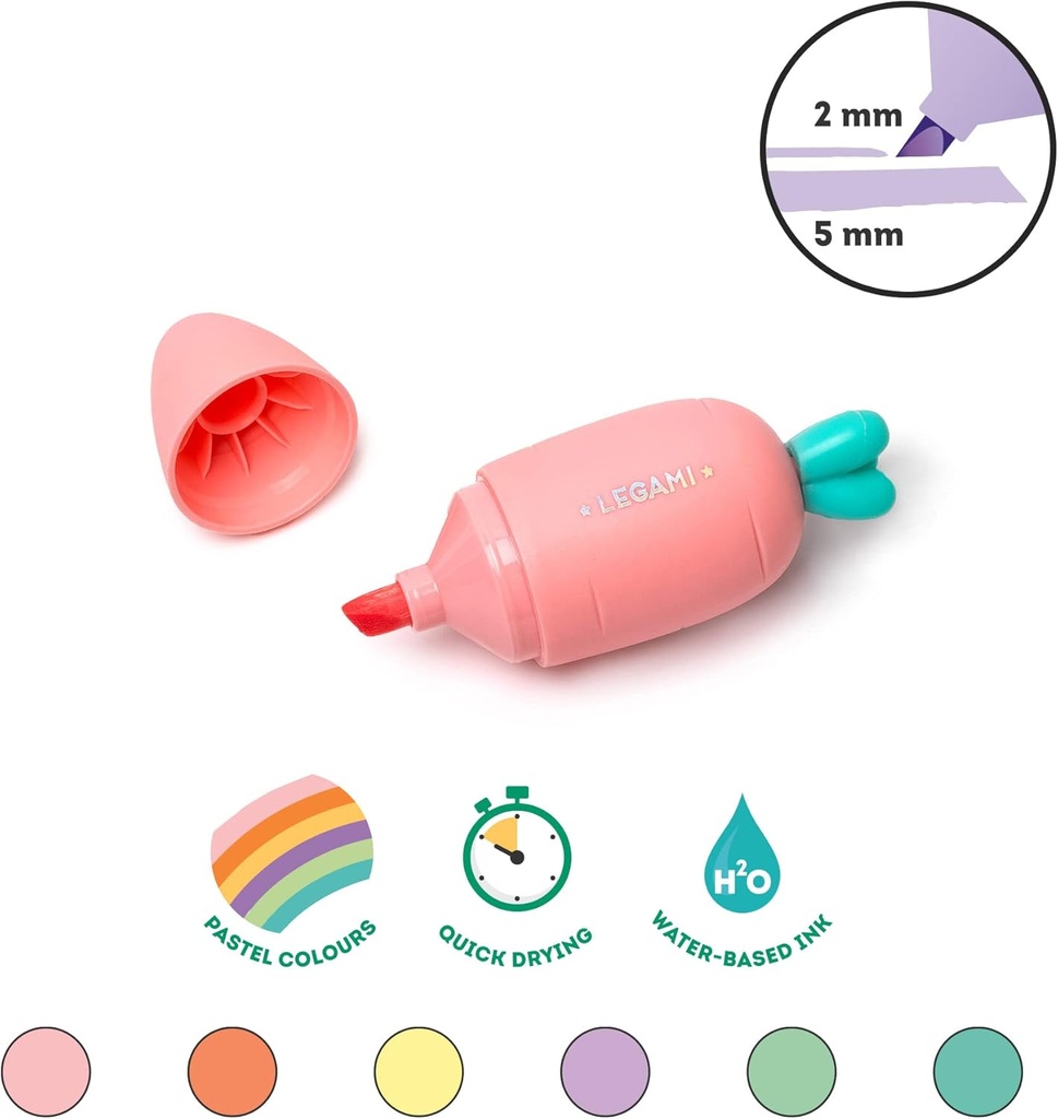 MINI SUBRAYADORES ZANAHORIA(6)