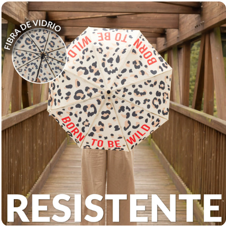 PARAGUAS LEOPARDO"BORN TO BE WILD"