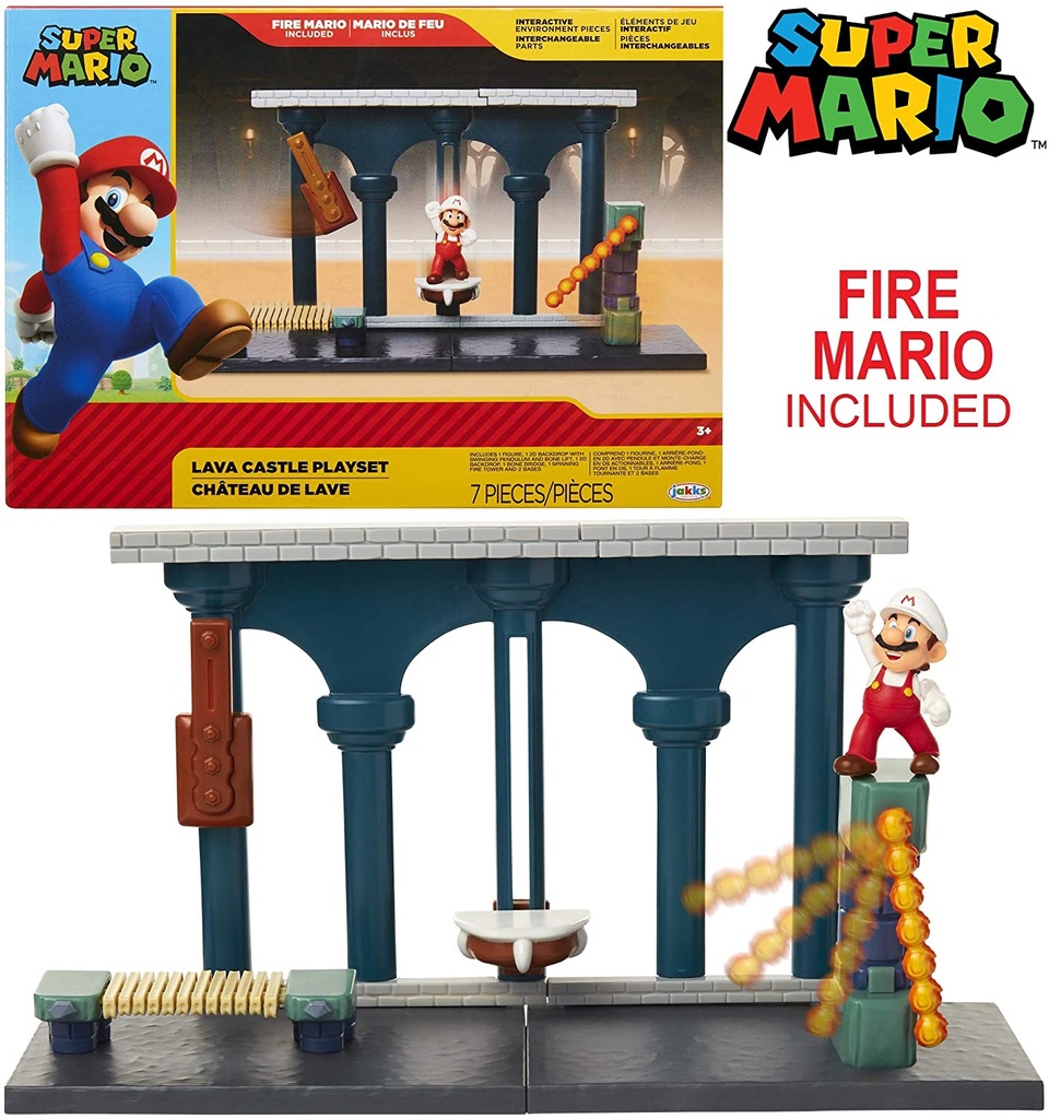 SUPER MARIO PLAYSET CASTILLO DE LAVA,