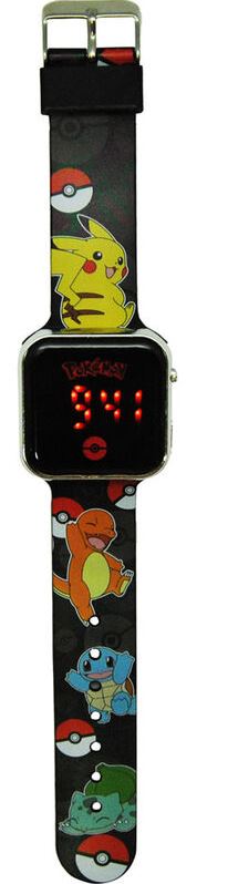 RELOJ LED POKEMON negro