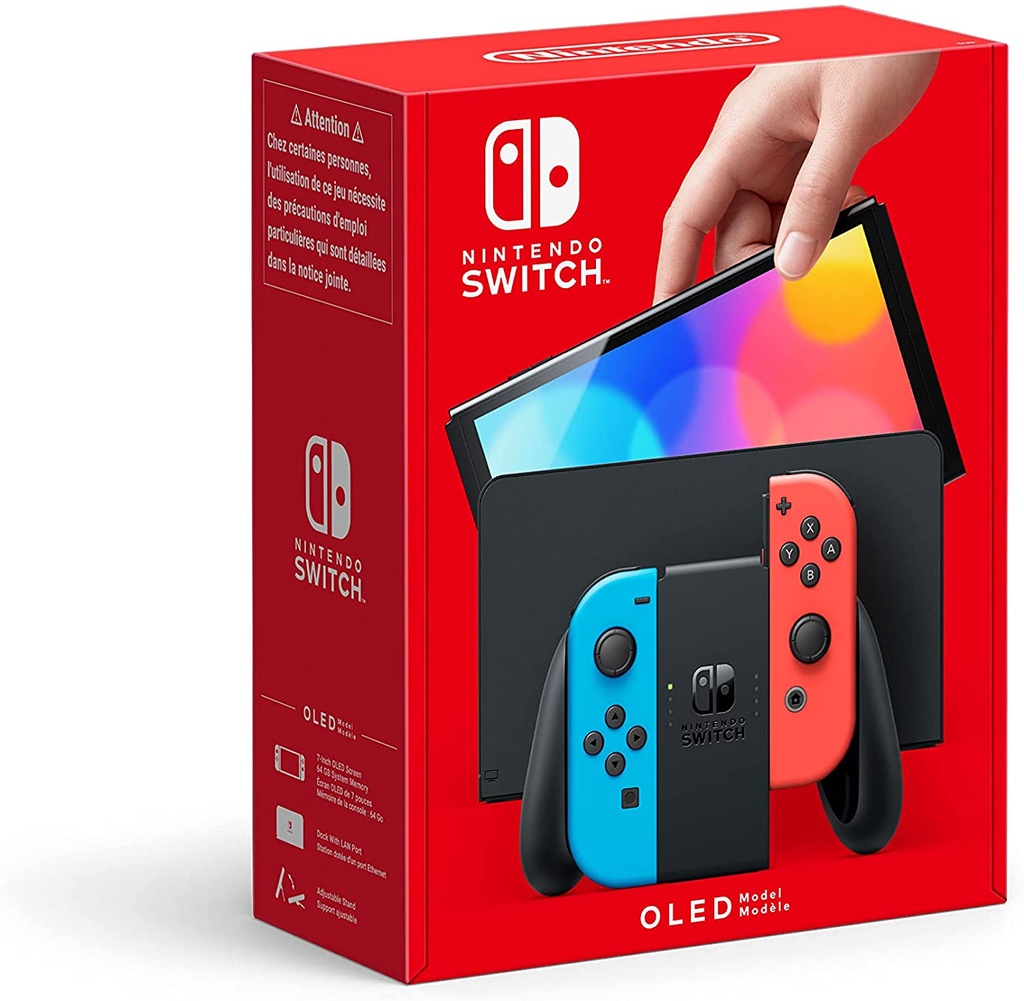 SWITCH OLED AZUL Y ROJO NEON