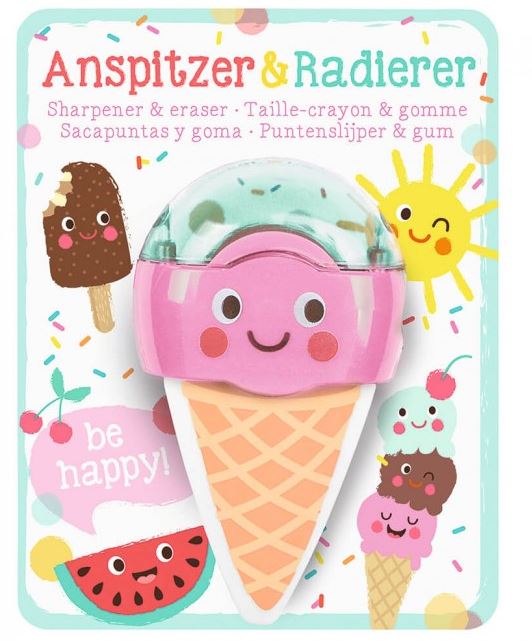 SACAPUNTAS Y GOMA BE HAPPY