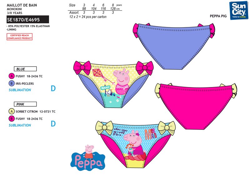 CULETIN PEPPA PIG FUCSIA T.8