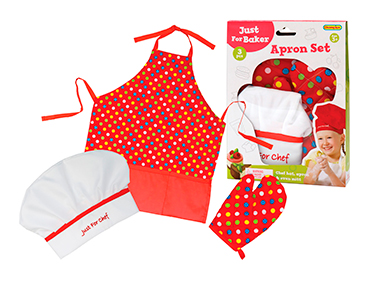 DELANTAL, GORRO Y MANOPLA