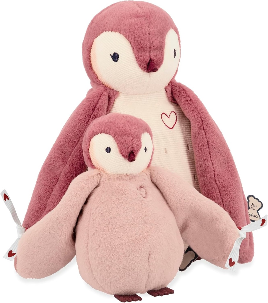 PELUCHES PINGÜINO ABRAZANDO ROSA