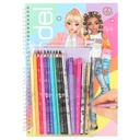 LIBRO COLOREAR+SET COLORES TOP MODEL