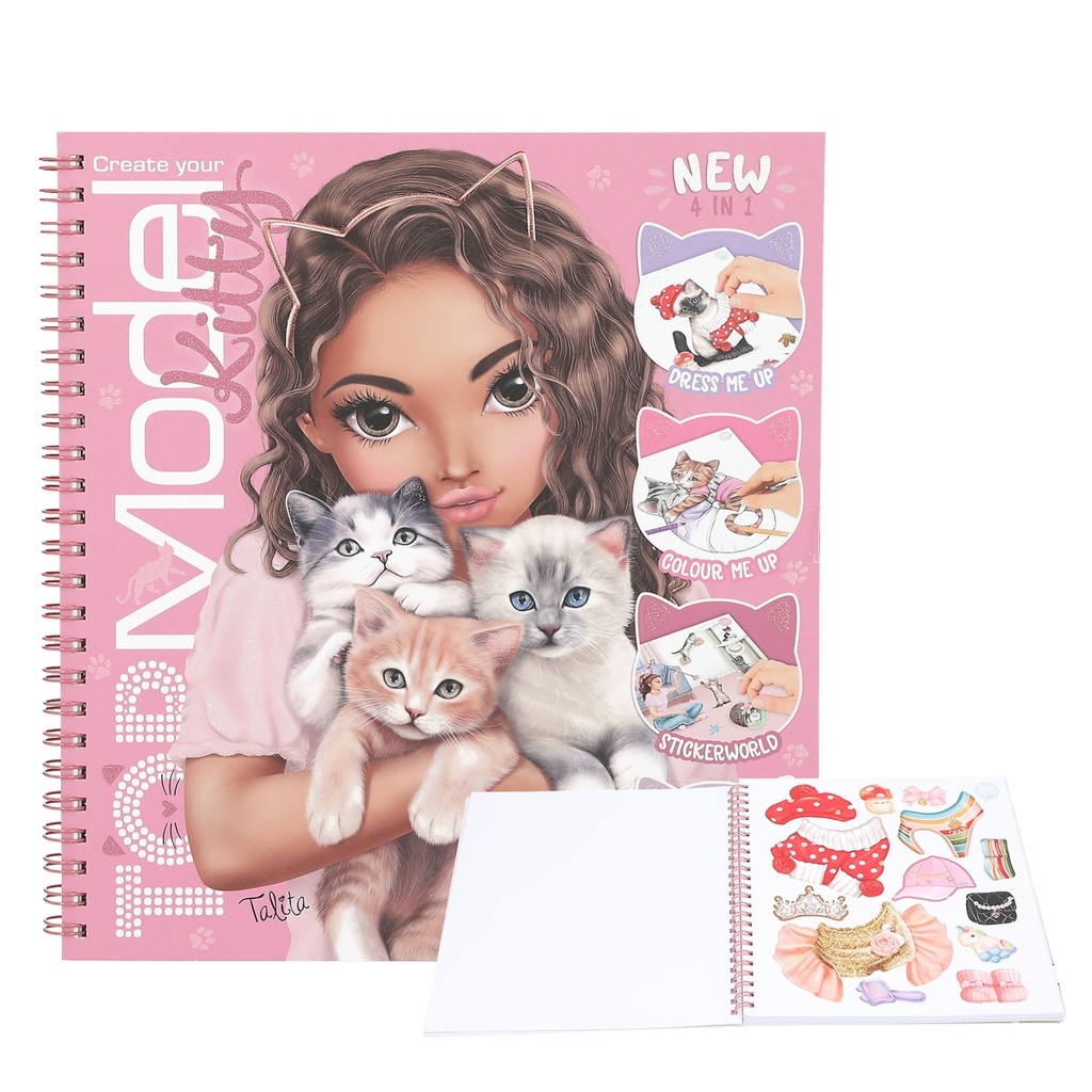 CREA TU LIBRO DE COLOREAR KITTY TOP MODEL
