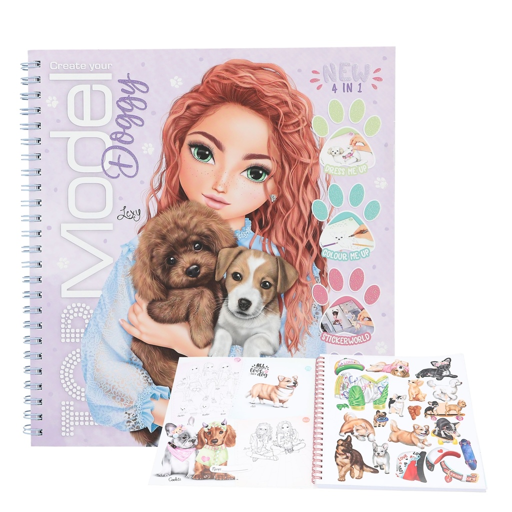 CUADERNO COLOREAR CREA TU PERRITO TOP MODEL