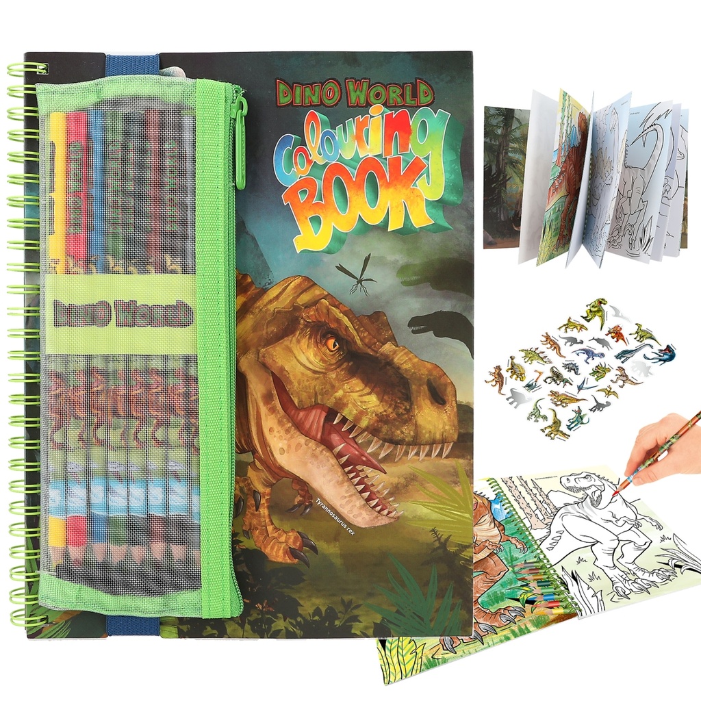 LIBRO COLOREAR C/LAP.DINO WORLD
