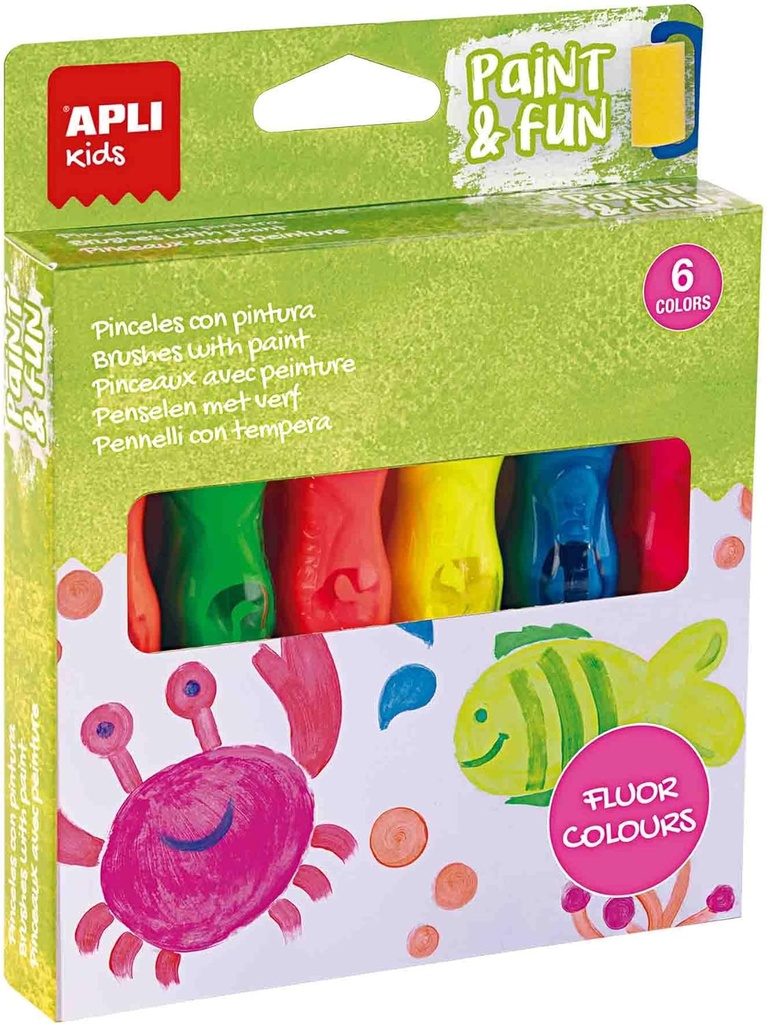 TEMPERAS COLORES NEON 6U