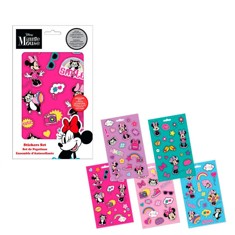 SET PAPELERIA STICKERS MINNIE