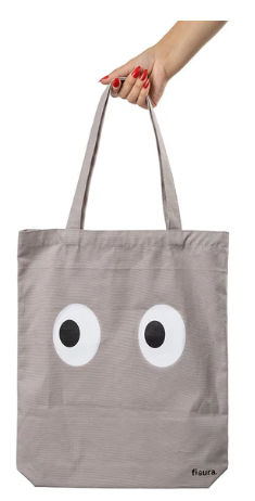 BOLSA COMPRA OJOS GRIS