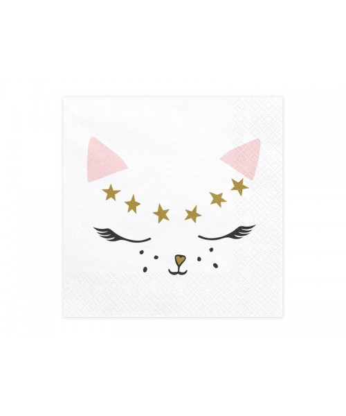 SERVILLETAS GATO ROSA 20 UDS